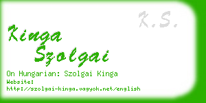kinga szolgai business card